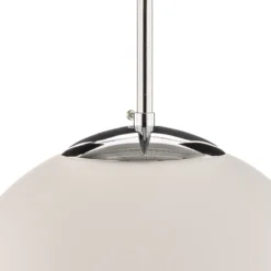 Pendelleuchte Dione, einflammig, weiß/chrom 30cm