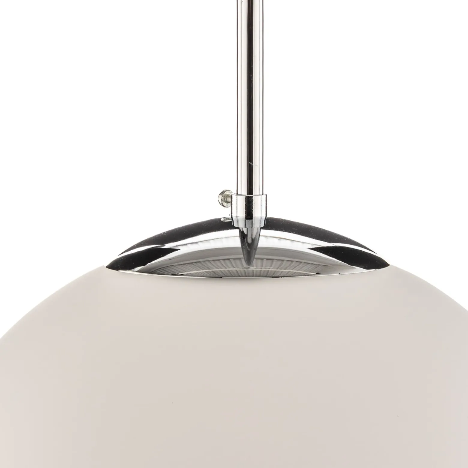 Pendelleuchte Dione, einflammig, weiß/chrom 30cm