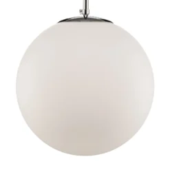 Pendelleuchte Dione, einflammig, weiß/chrom 30cm