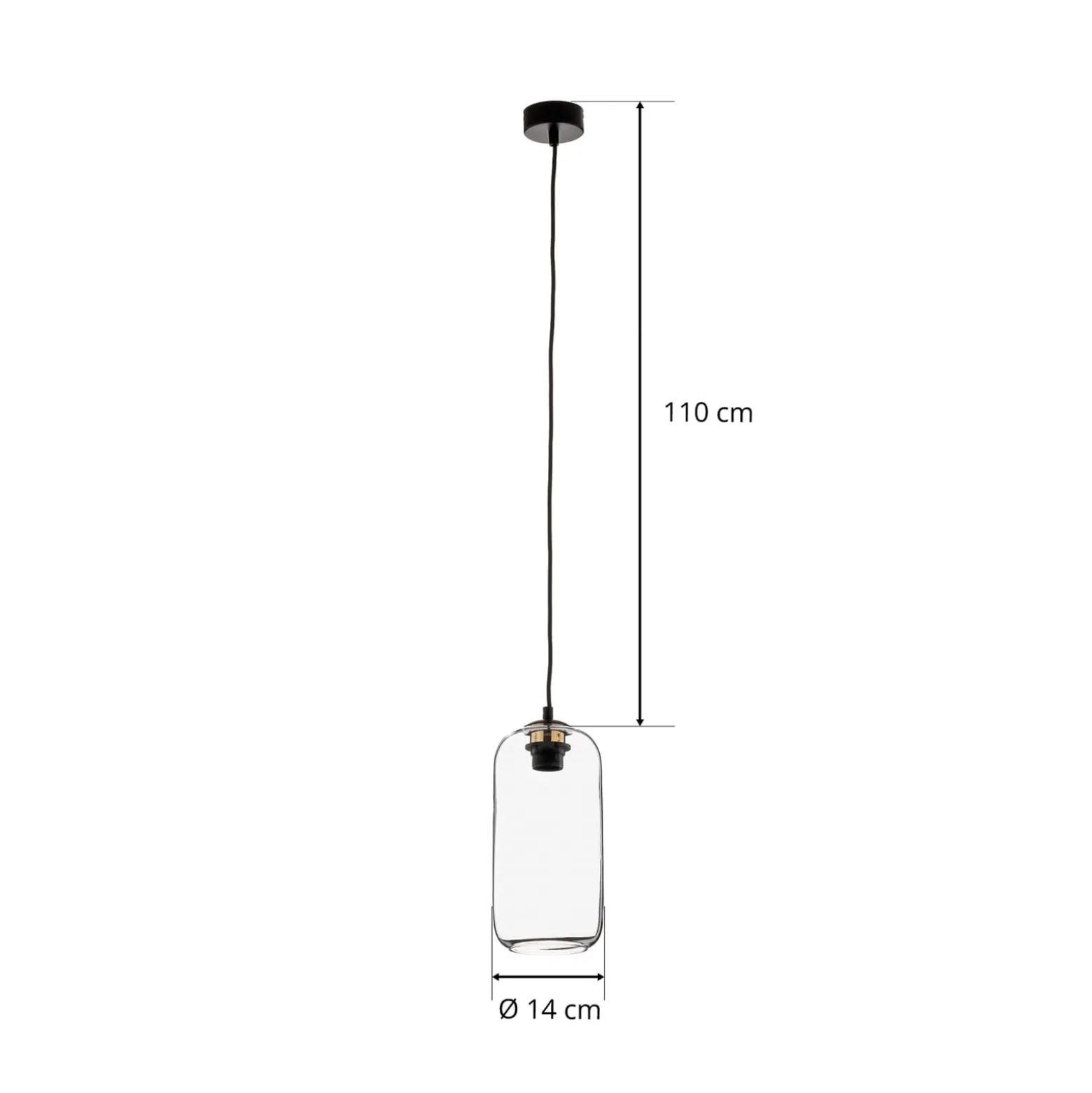 Pendelleuchte Kaja mit Glasschirm lang, klar