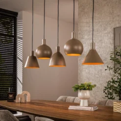 Pendelleuchte Metallo, beige, 5-flammig, 118 cm, E27