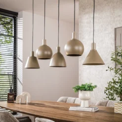 Pendelleuchte Metallo, beige, 5-flammig, 118 cm, E27