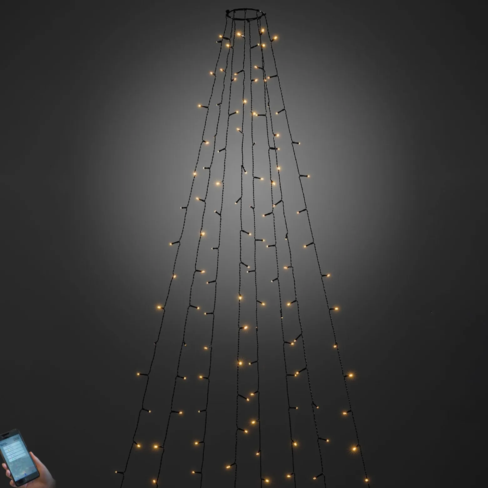 Per App bedienbarer LED-Baummantel außen 400-flg.