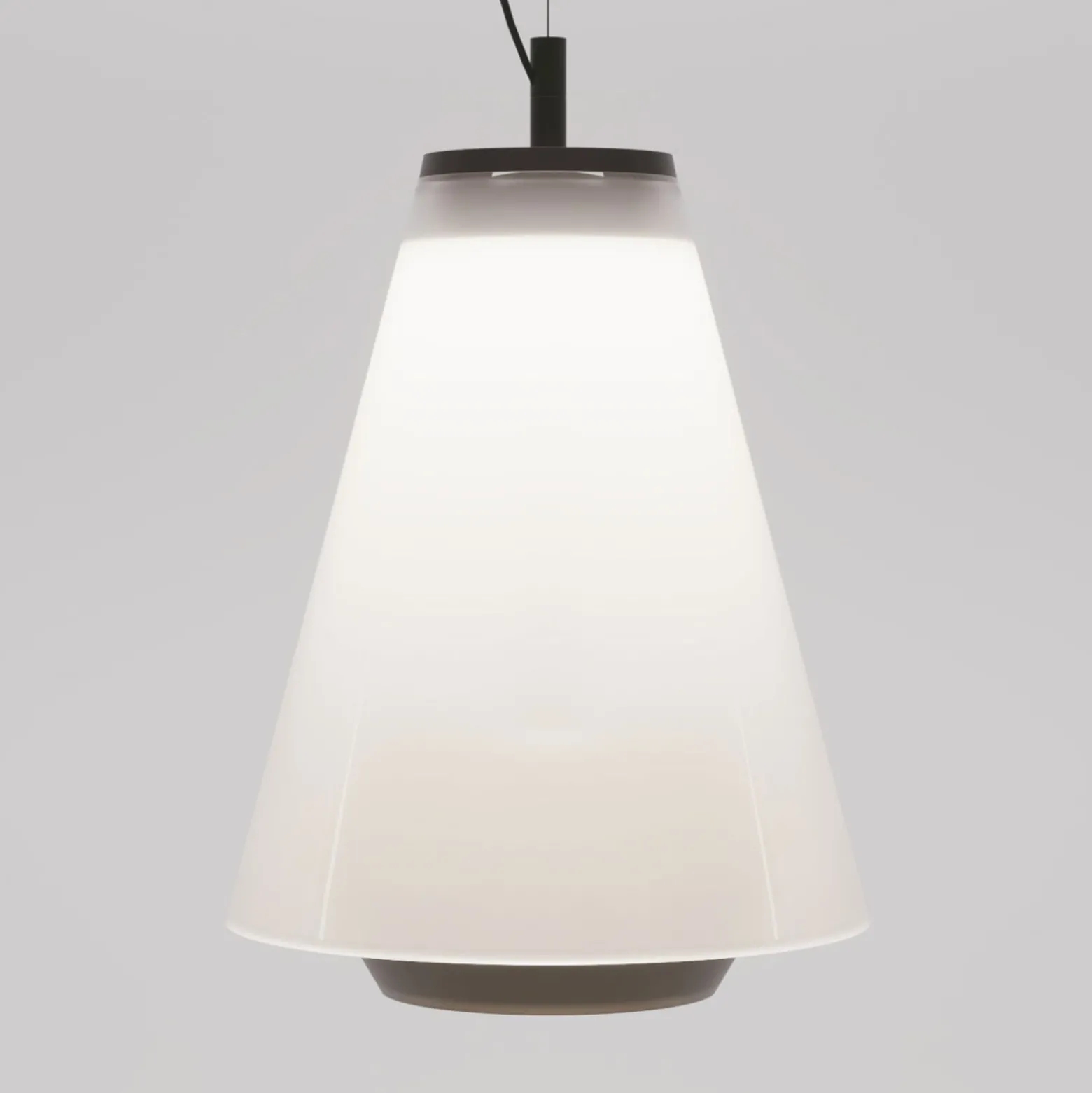 Prandina Shuttle Pendelleuchte schwarz, Glas opal