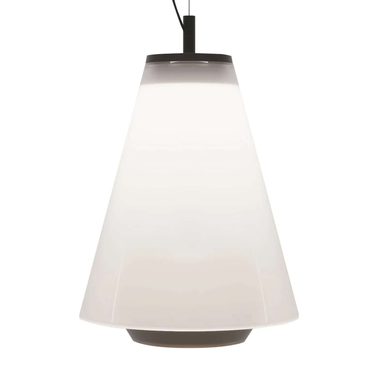 Prandina Shuttle Pendelleuchte schwarz, Glas opal