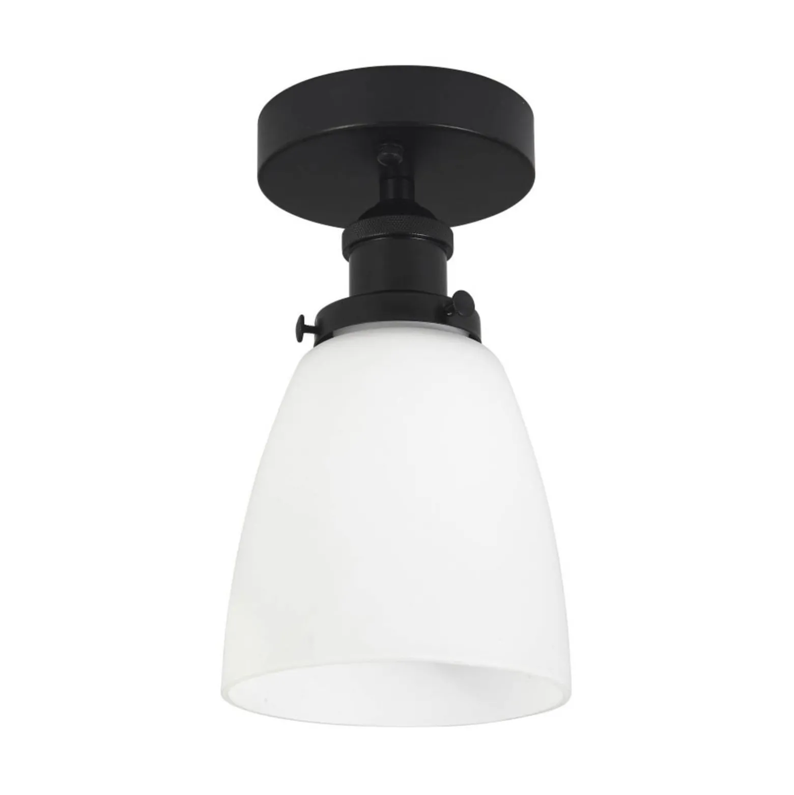 PR Home Deckenleuchte Kappa, schwarz/opal, Glas, Ø 14 cm