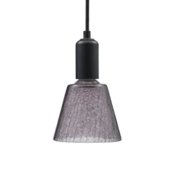 PR Home Hängelampe Tilda, rauchgrau, Ø 12,5 cm, Glas Stecker