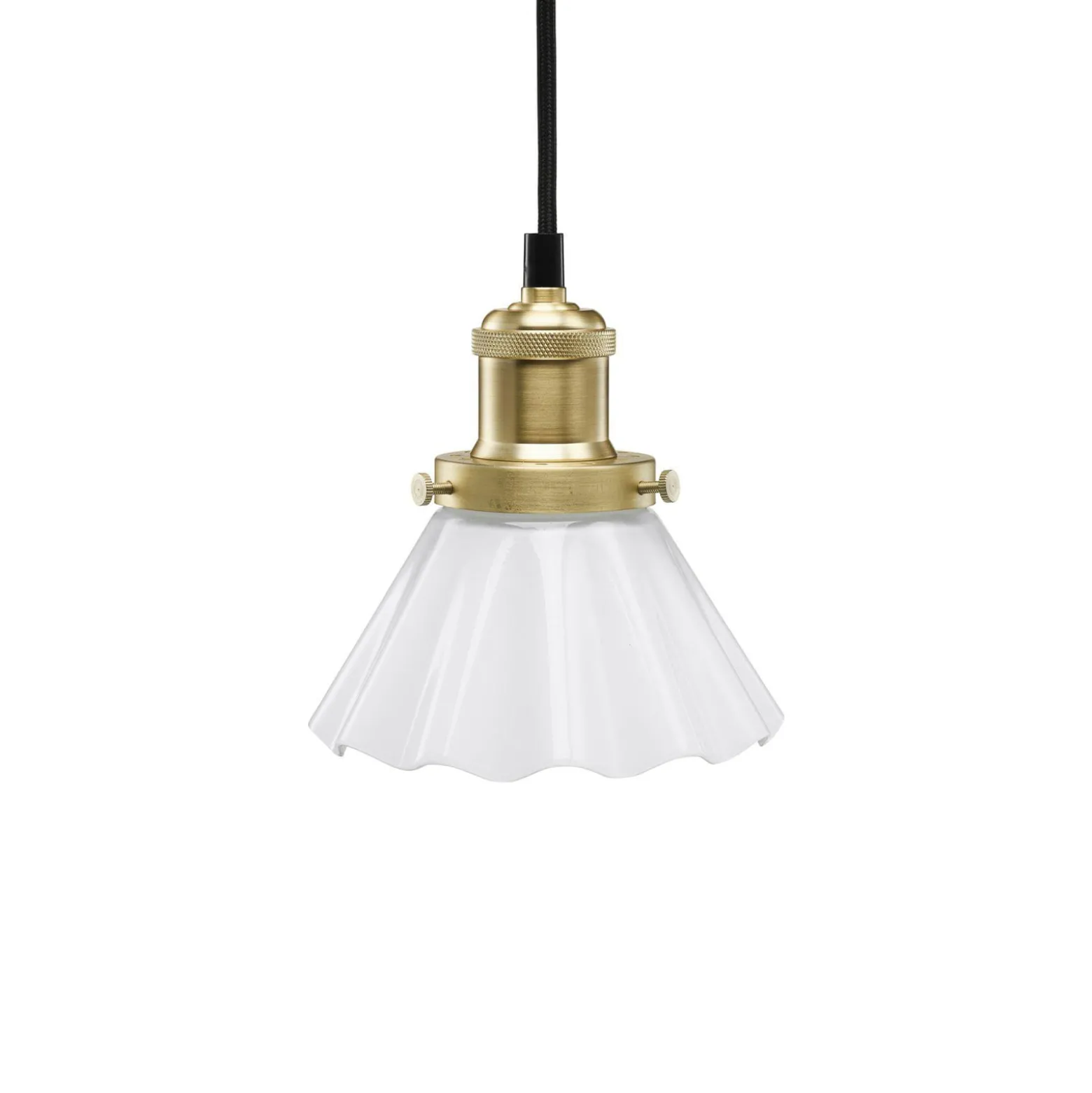 PR Home Hängeleuchte August, opal, Ø 15 cm, Glas gewellt