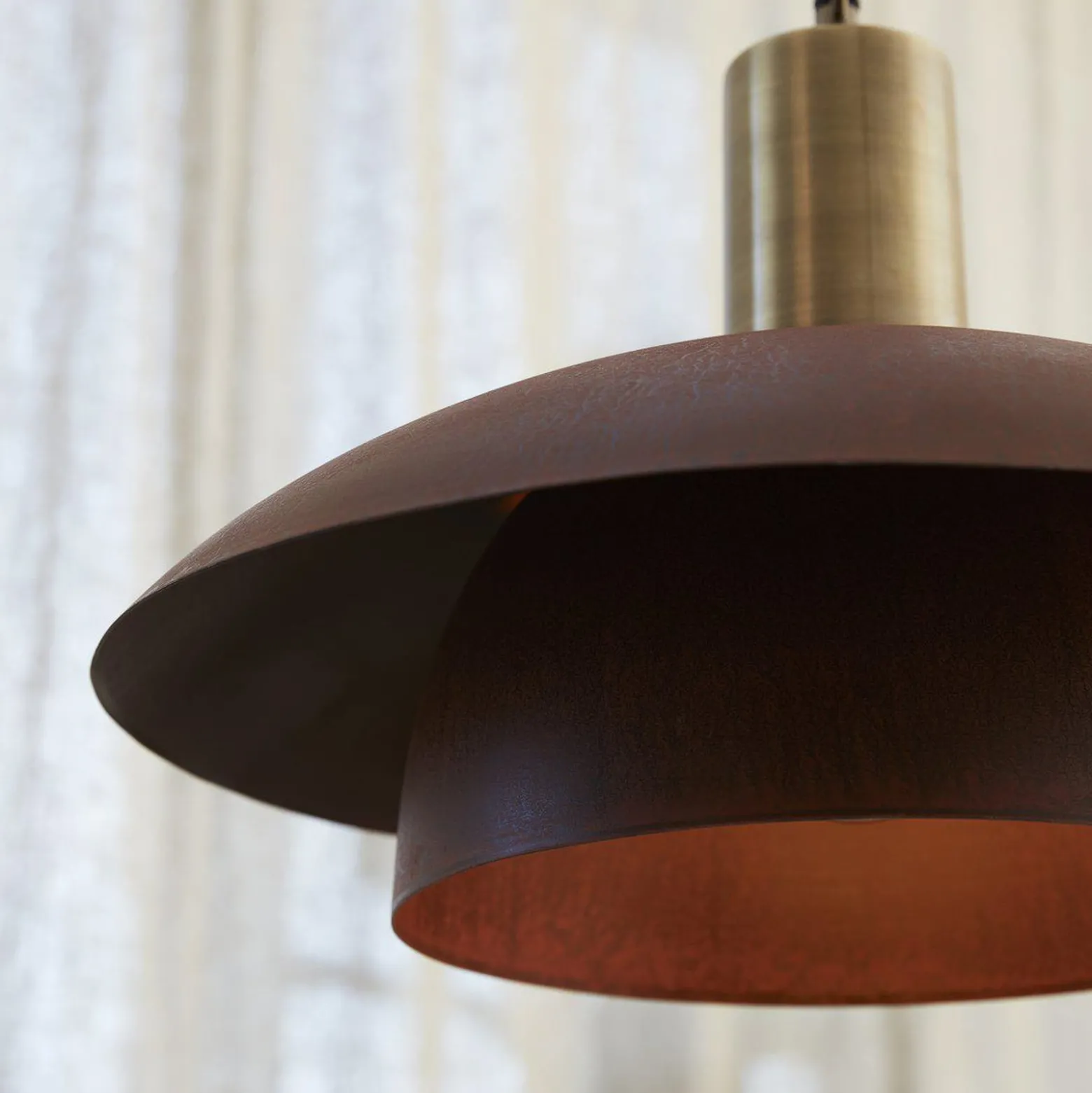 PR Home Hängeleuchte Bolton, Ø 45 cm, rostfarben, Metall
