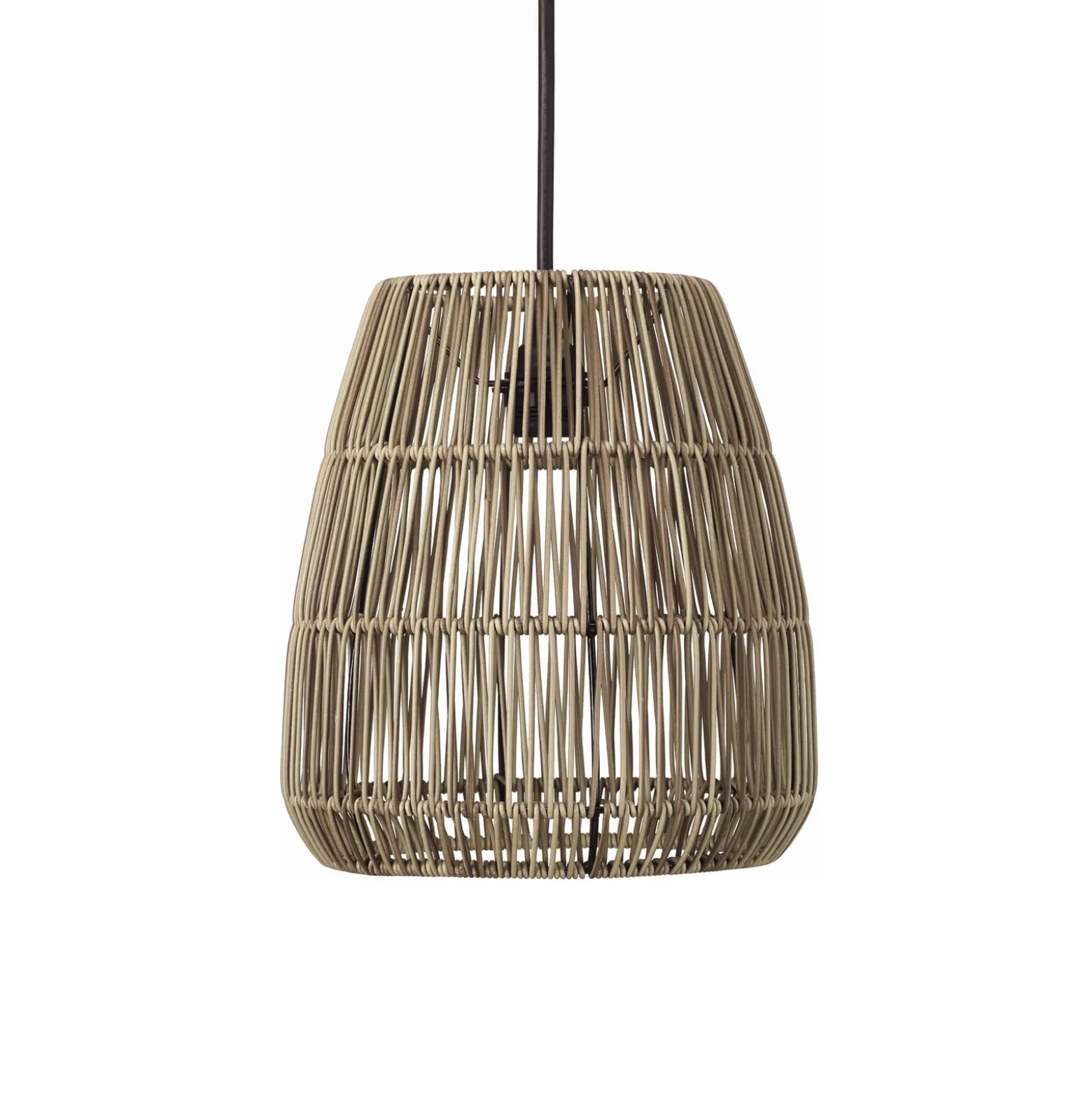 PR Home Hängeleuchte Saigon, Rattanoptik, grau, Ø 28 cm