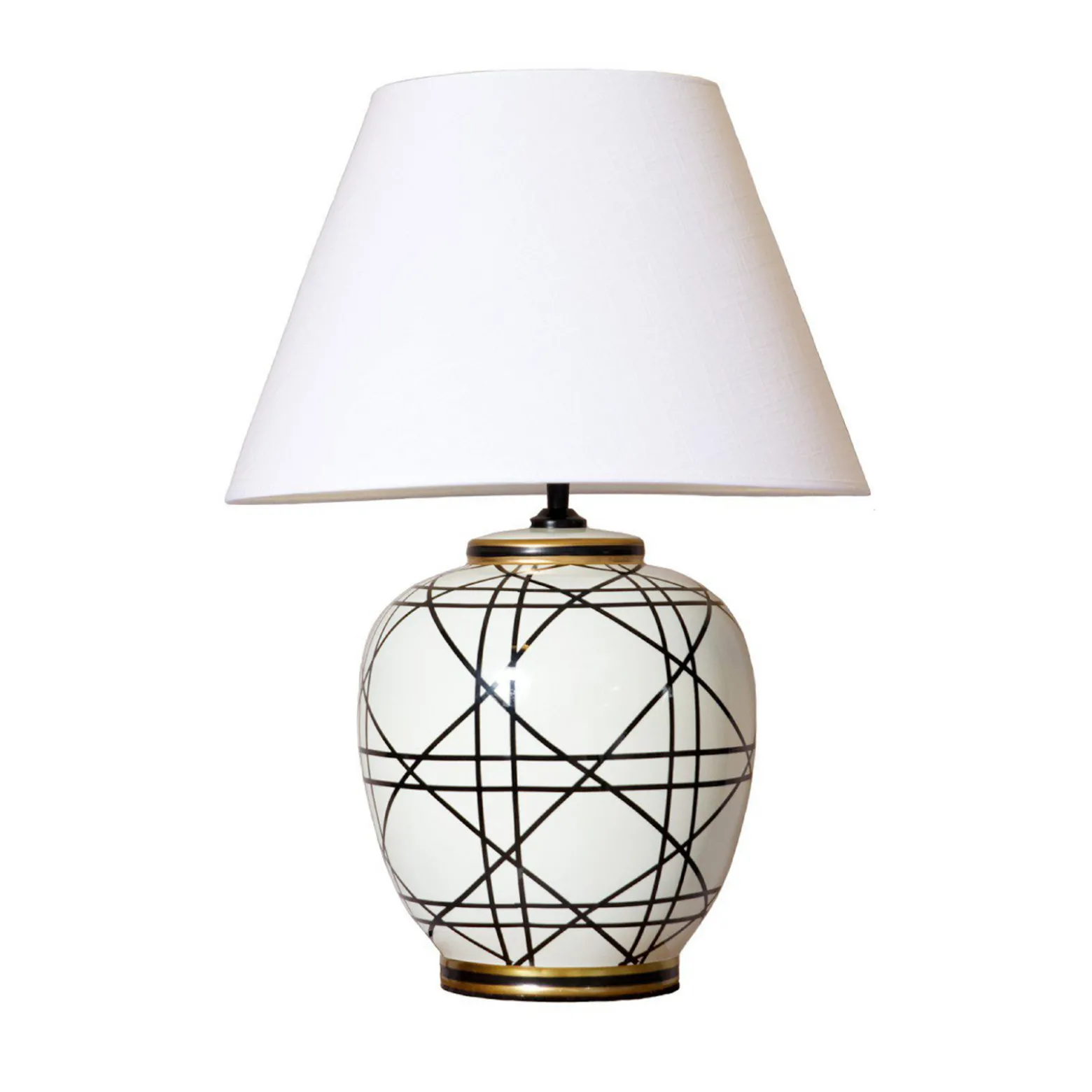 PR Home Tischleuchte New York, weiß, Höhe 60 cm, Keramik