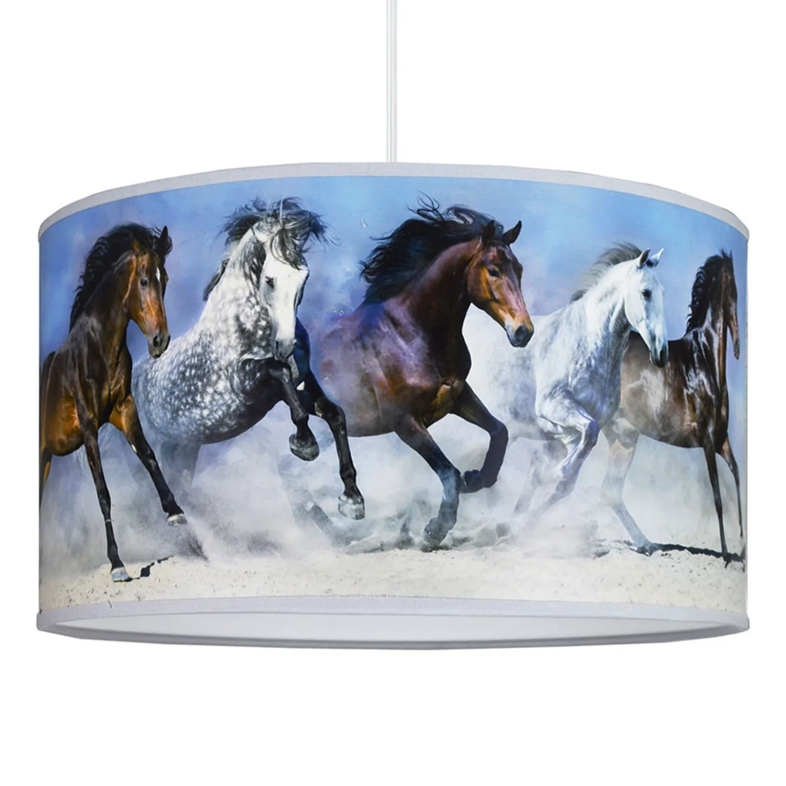 Print-Hängeleuchte Horses