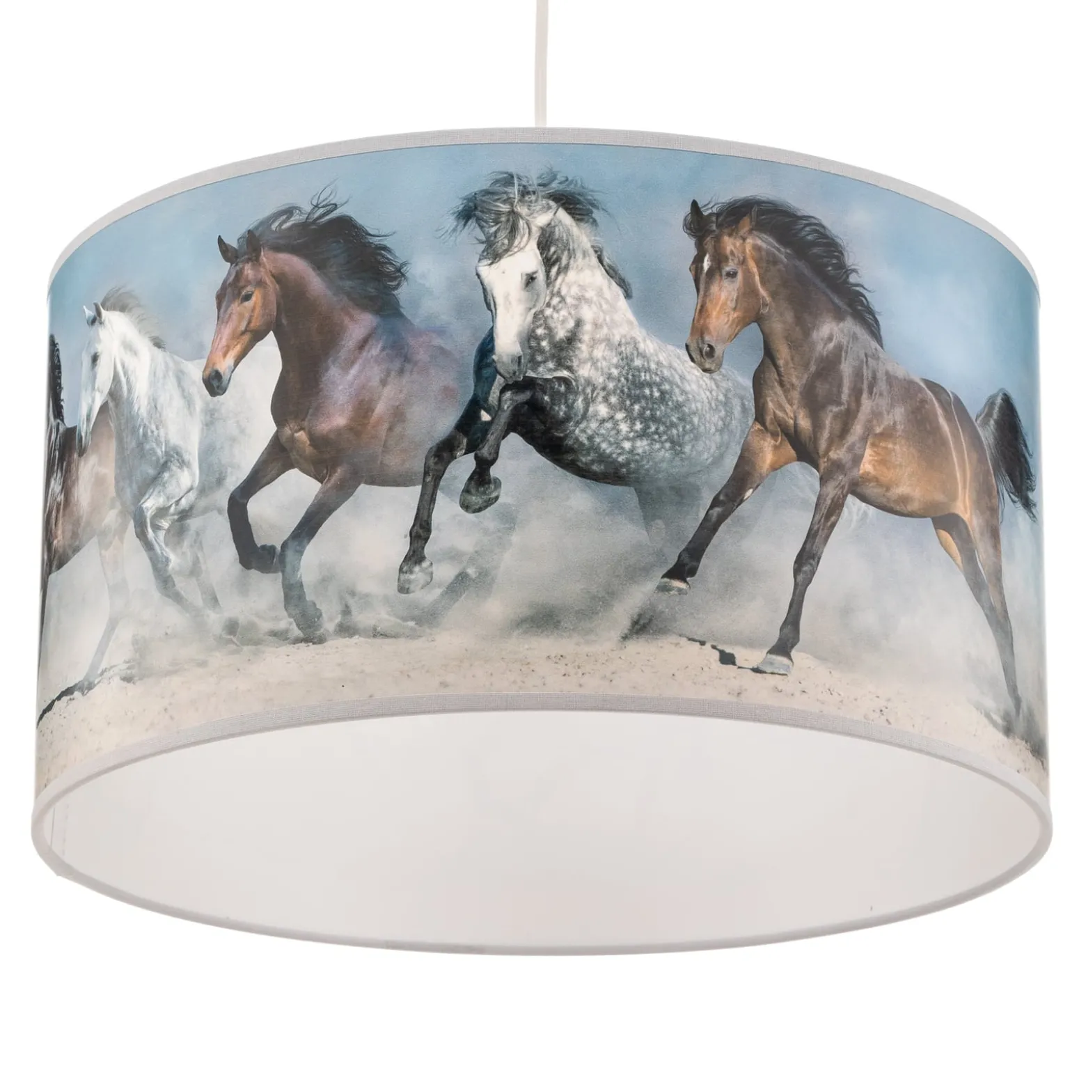Print-Hängeleuchte Horses