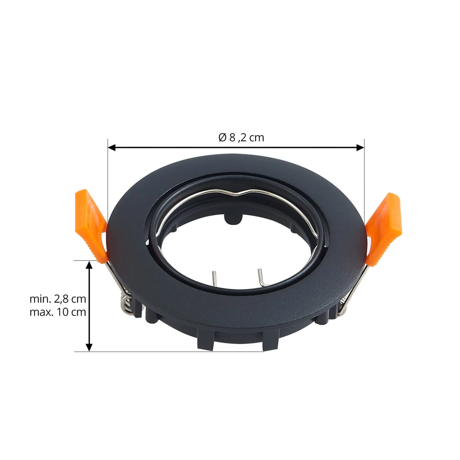 Prios Deckeneinbauleuchte Fibur, schwarz, Zink, Ø 8,2cm, 3er