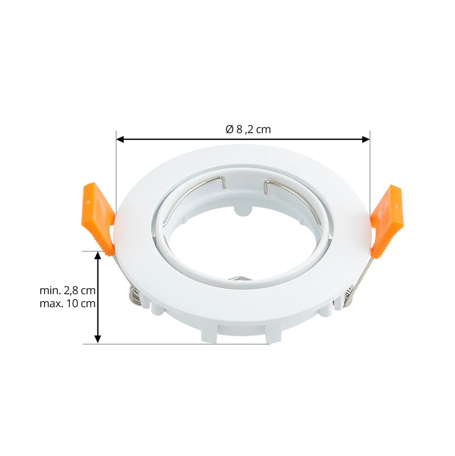 Prios Deckeneinbauleuchte Fibur, weiß, Zink, Ø 8,2 cm, 3er