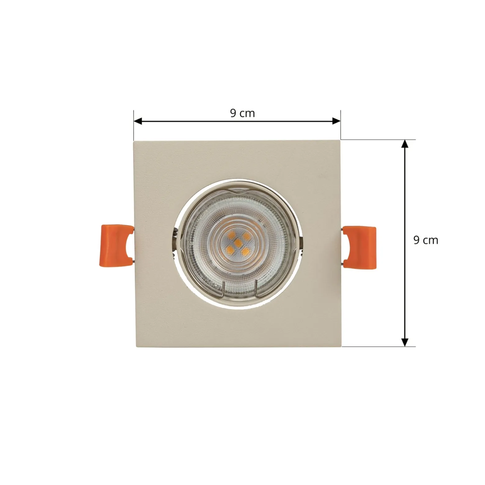 Prios Einbauleuchte Fibur, beige, 9 cm, GU10, 10er