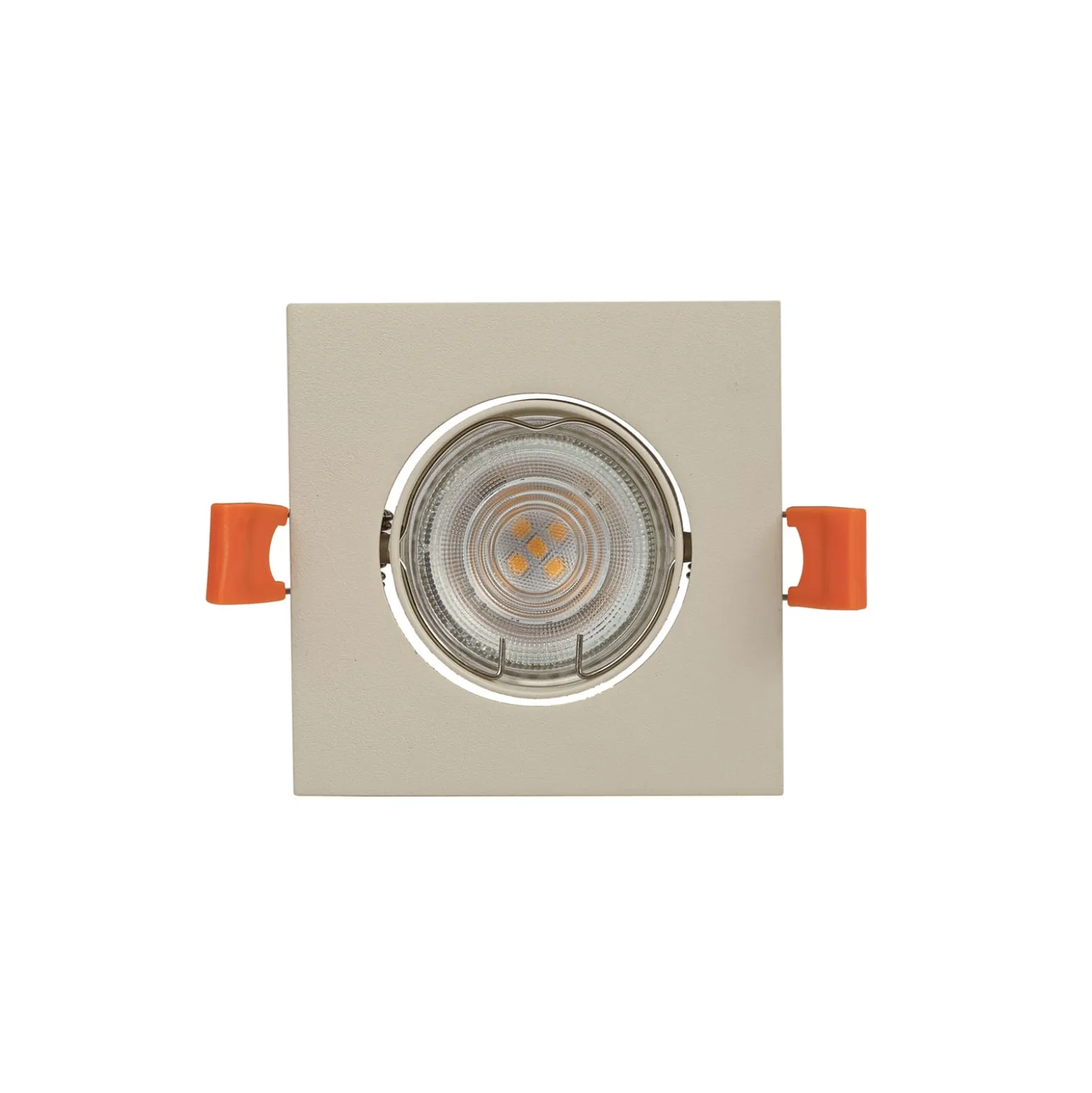 Prios Einbauleuchte Fibur, beige, 9 cm, GU10, 10er