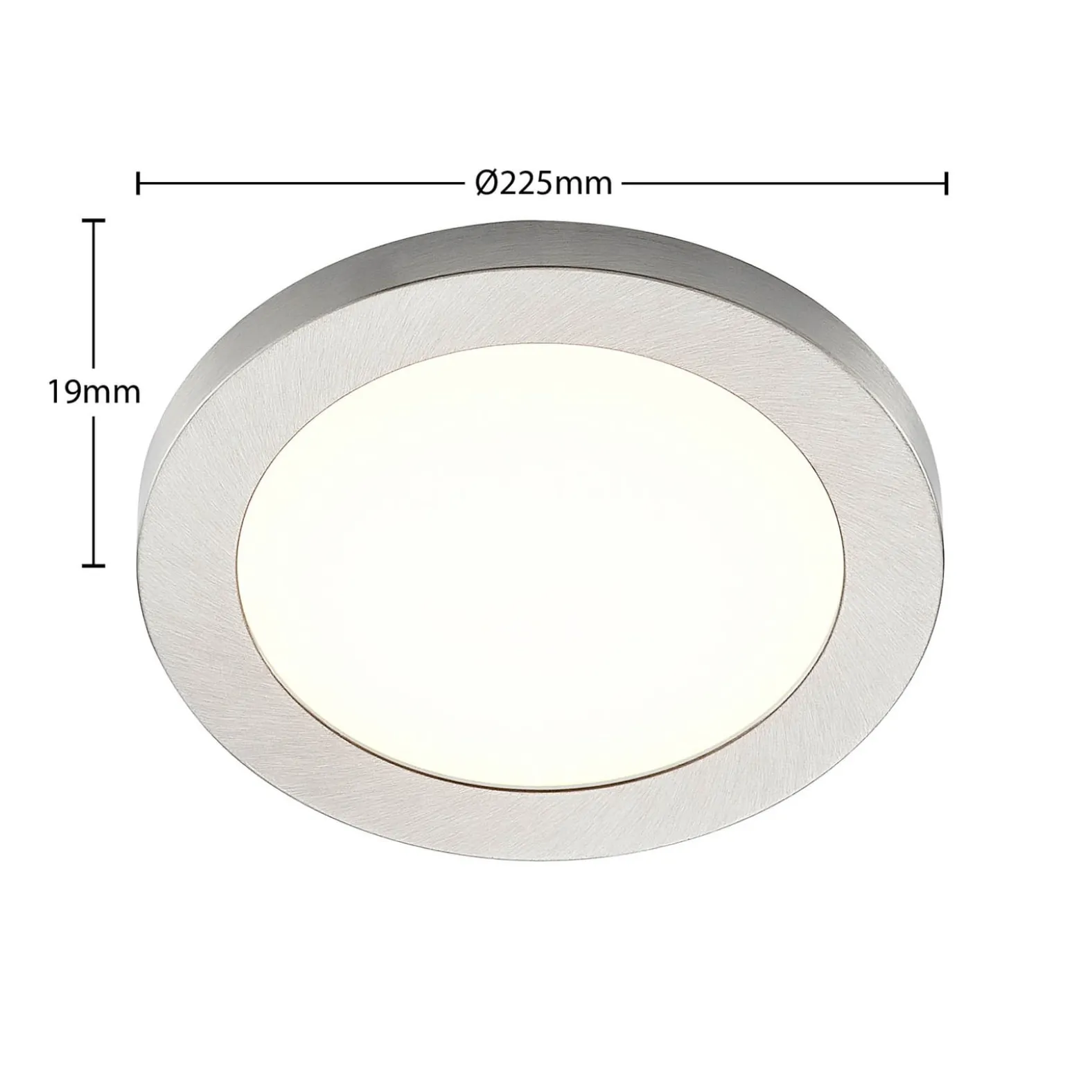 Prios LED-Deckenlampe Aureka, Ø 23 cm, silber, Metall