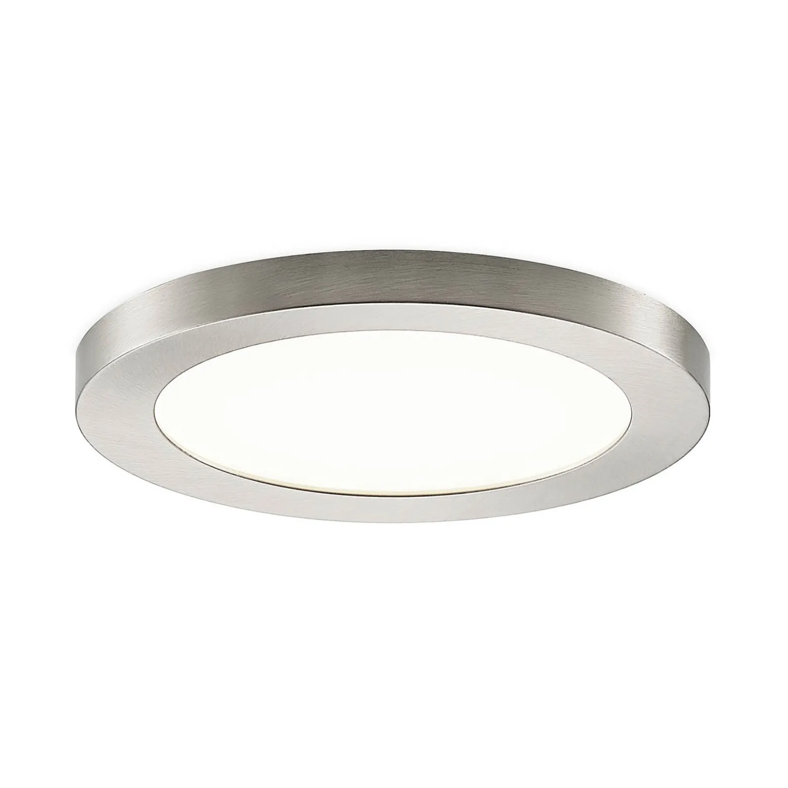 Prios LED-Deckenlampe Aureka, Ø 23 cm, silber, Metall