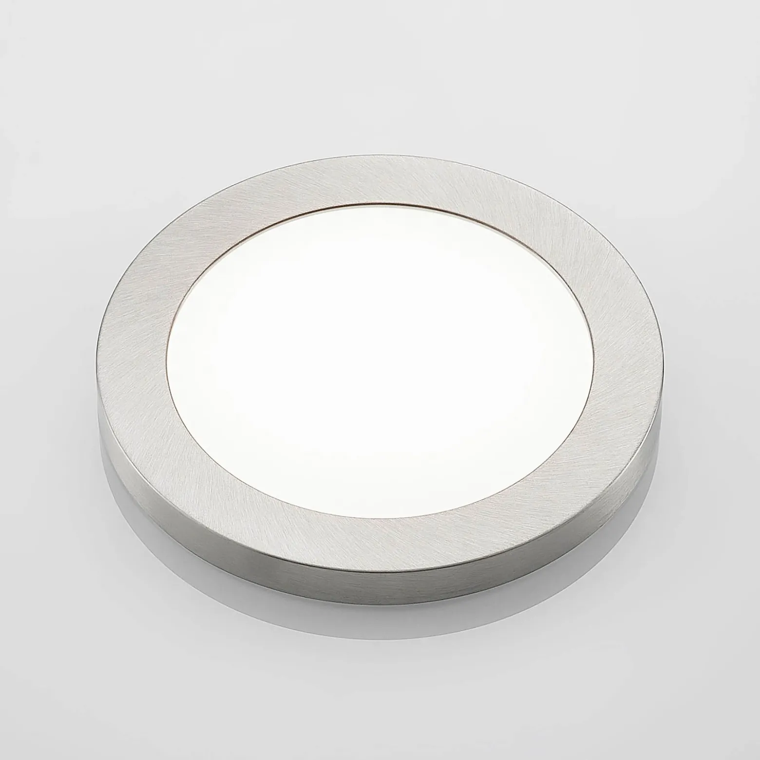 Prios LED-Deckenlampe Aureka, Ø 23 cm, silber, Metall