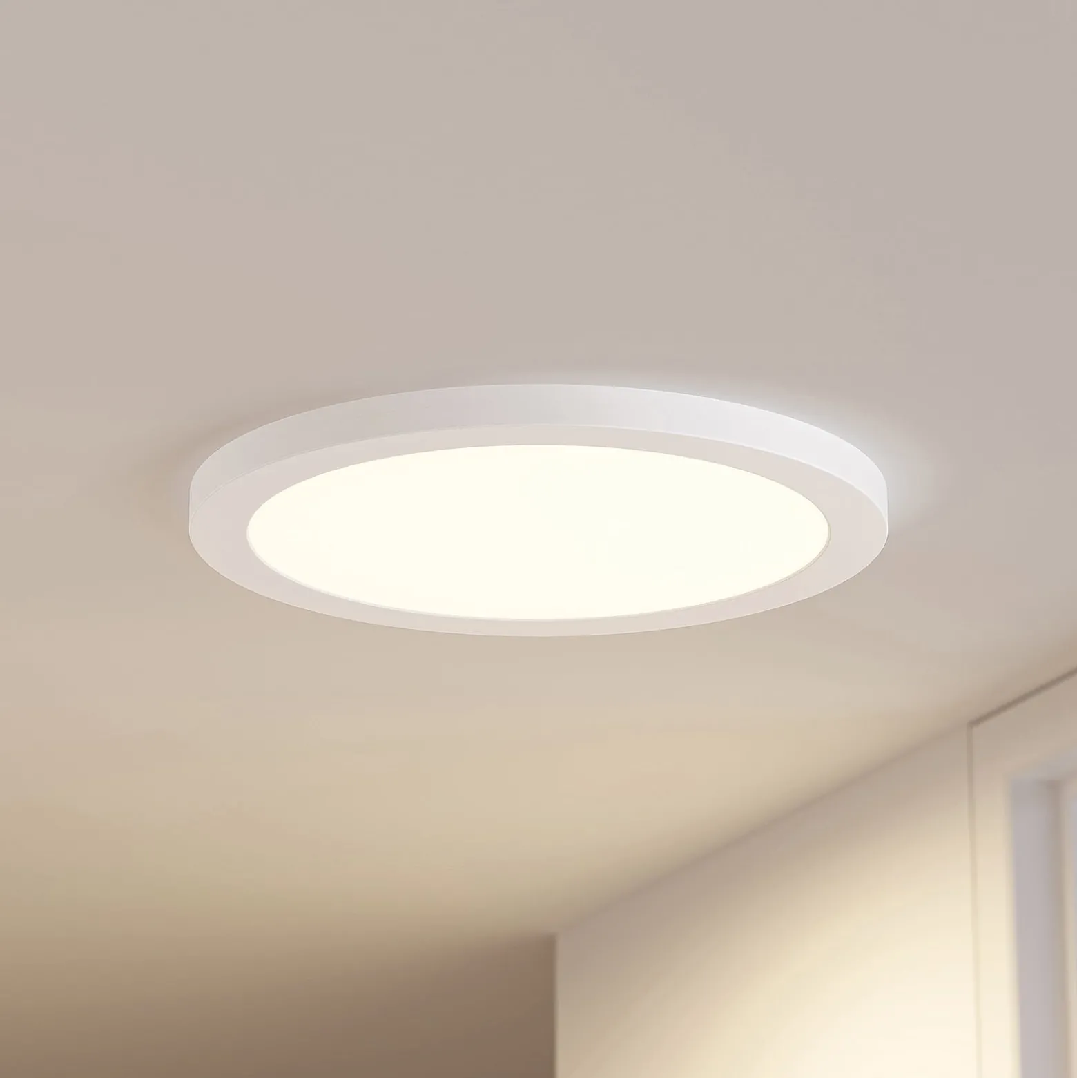 Prios LED-Deckenlampe Aureka, 2er-Set, Sensor, Ø 33 cm, weiß