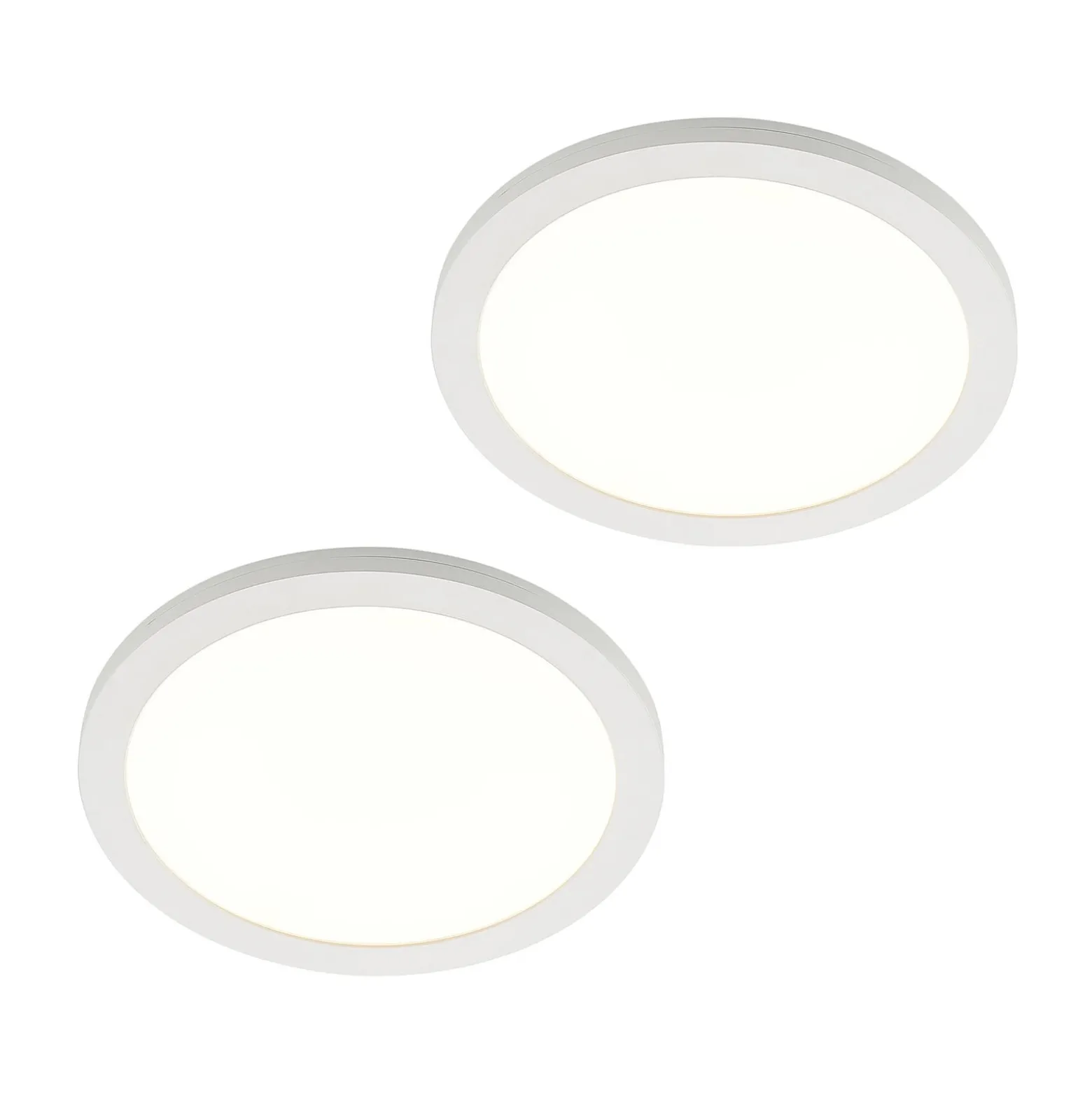 Prios LED-Deckenlampe Aureka, 2er-Set, Sensor, Ø 33 cm, weiß