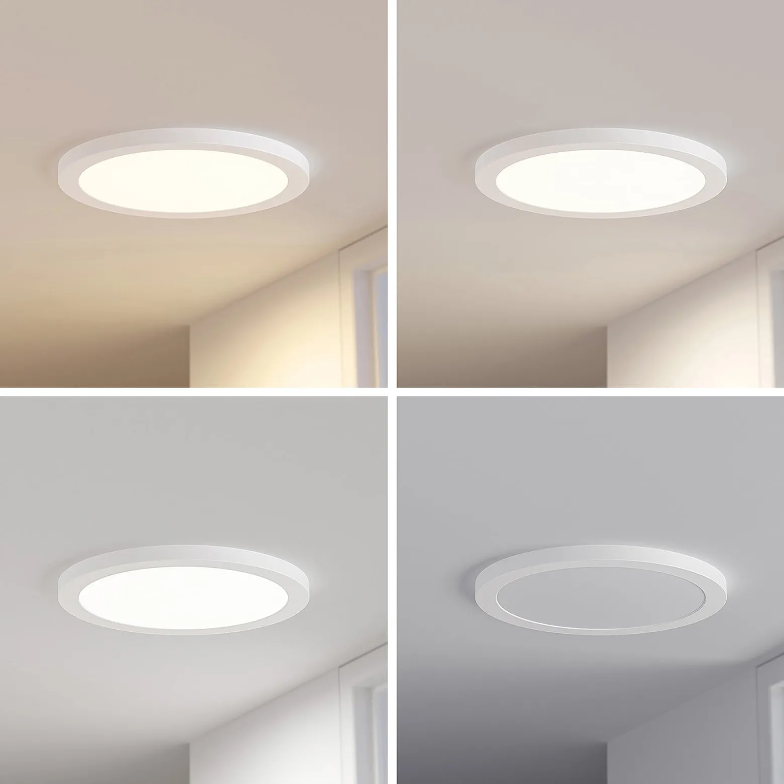 Prios LED-Deckenlampe Aureka, 2er-Set, Sensor, Ø 33 cm, weiß