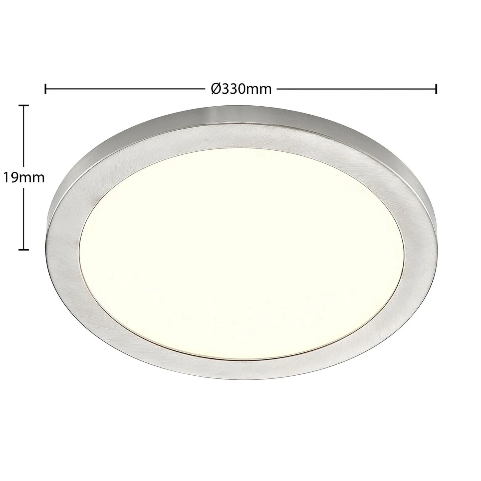 Prios LED-Deckenlampe Aureka, Ø 33 cm, silber, Metall
