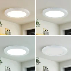 Prios LED-Deckenlampe Aureka, 2er-Set, Sensor, Ø 23 cm, weiß
