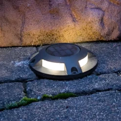 Prios LED-Solar-Bodenstrahler Selius, anthrazit, IP67