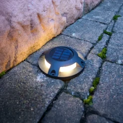 Prios LED-Solar-Bodenstrahler Selius, anthrazit, IP67
