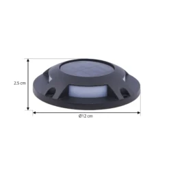 Prios LED-Solar-Bodenstrahler Selius, anthrazit, IP67