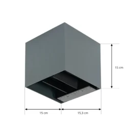 Prios LED-Solarwandlampe Lius, Höhe 15 cm, Bewegungssensor