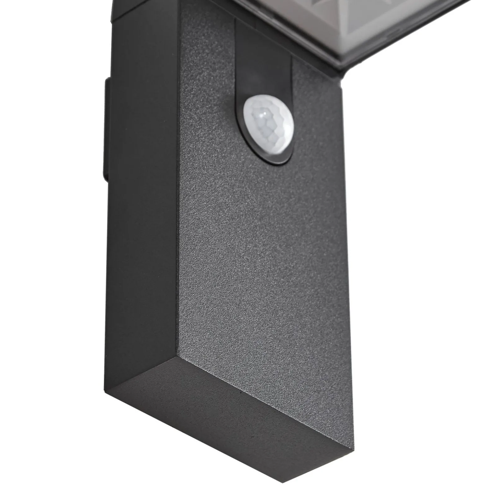 Prios LED-Solar-Wandleuchte Aurino, schwarz, Sensor, IP44