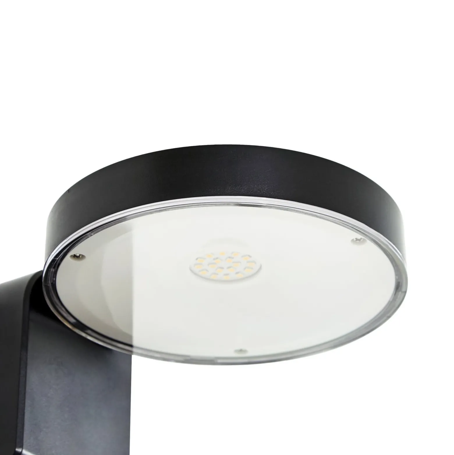 Prios LED-Solar-Wandleuchte Tarlson, rund, anthrazit, Sensor