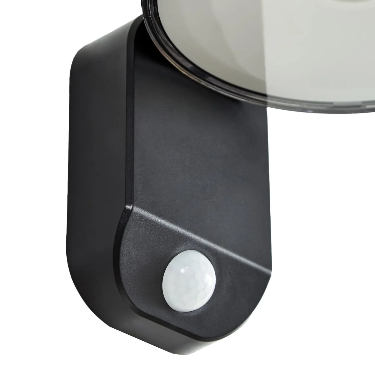 Prios LED-Solar-Wandleuchte Tarlson, rund, anthrazit, Sensor
