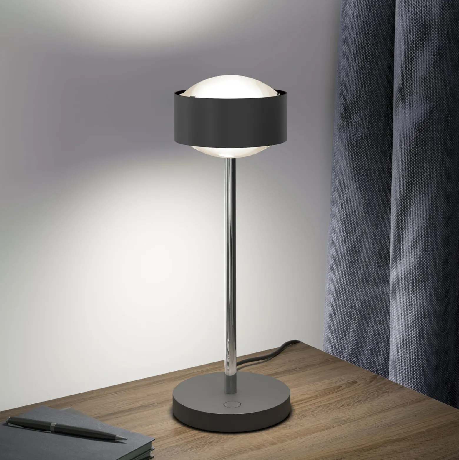 Puk! 120 Eye Table LED Linsen matt anthrazit/chrom