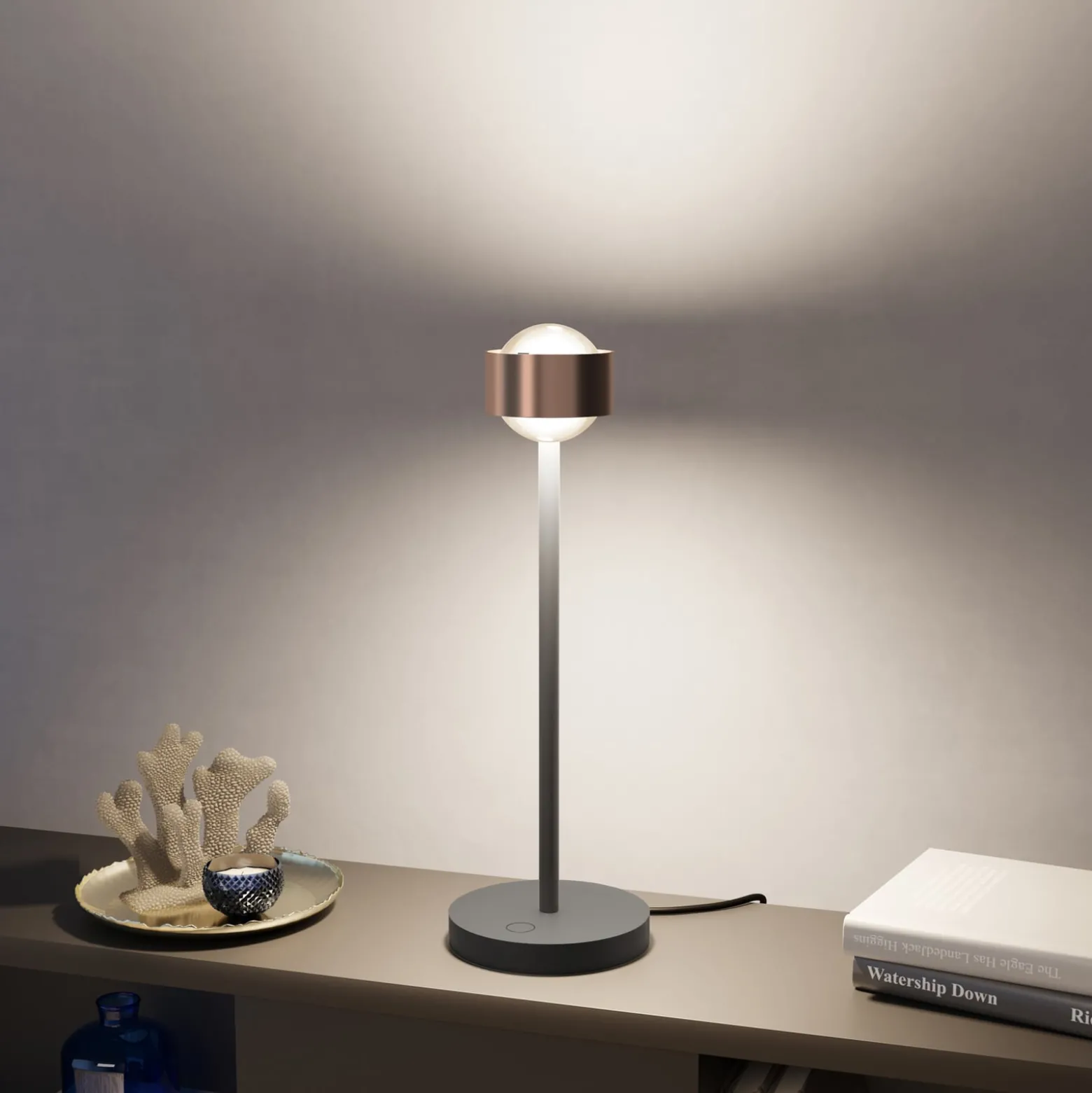 Puk! 80 Eye Table LED, Linsen matt, kupfer/schwarz