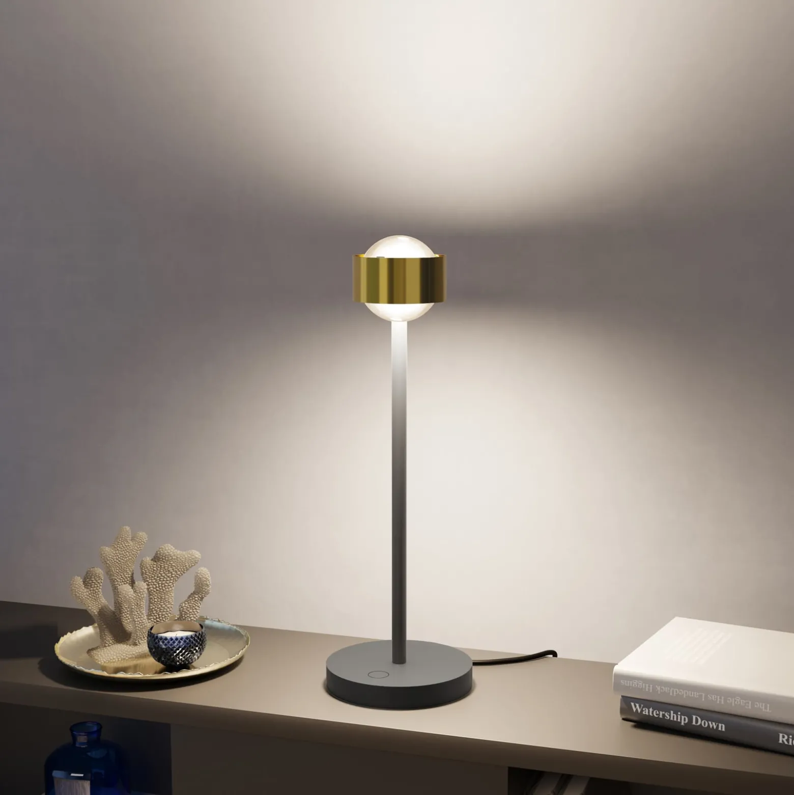 Puk! 80 Eye Table LED Linsen matt, messing/schwarz