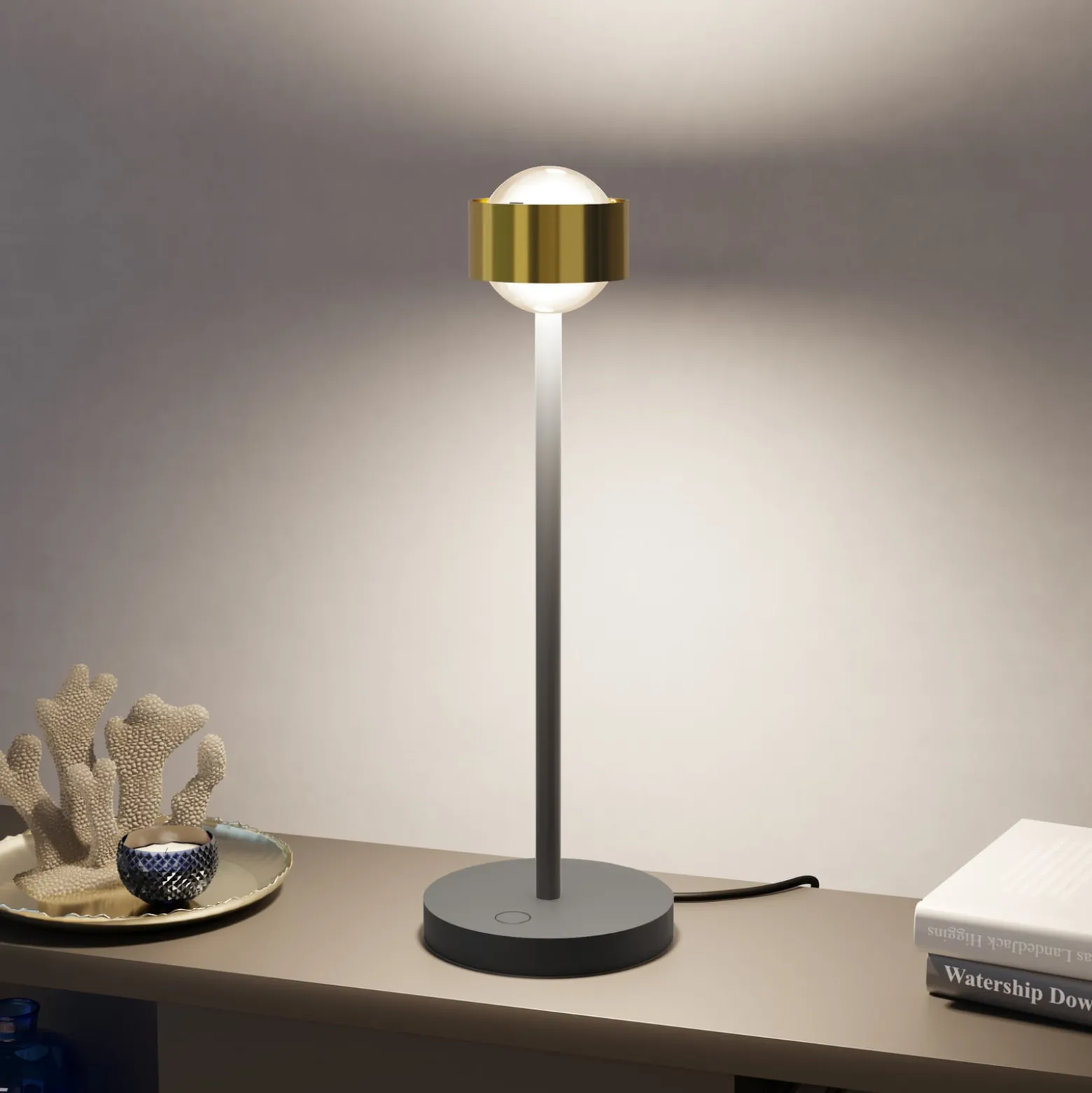 Puk! 80 Eye Table LED Linsen matt, messing/schwarz