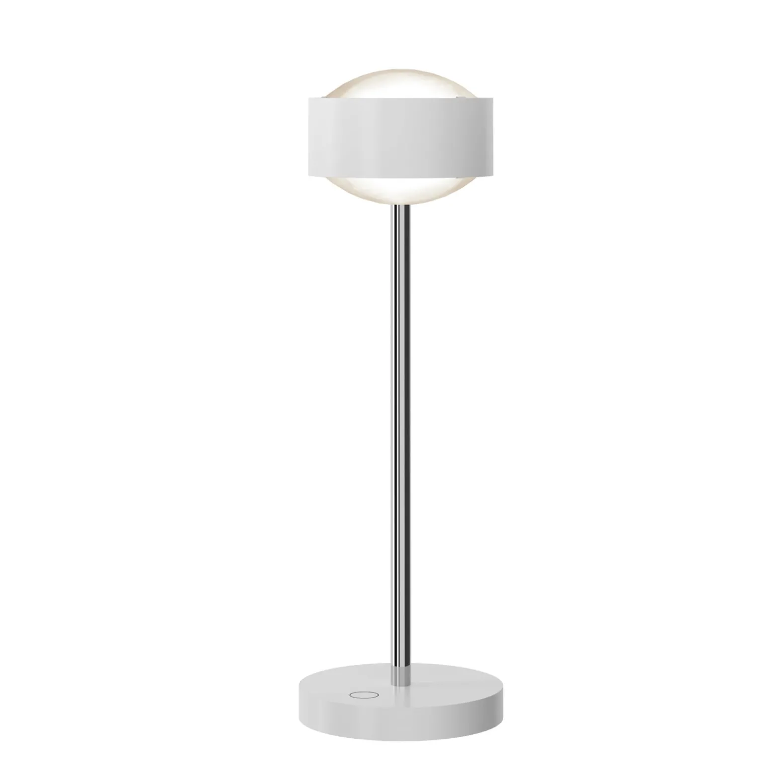 Puk! 120 Eye Table LED, Linsen matt, weiß/chrom