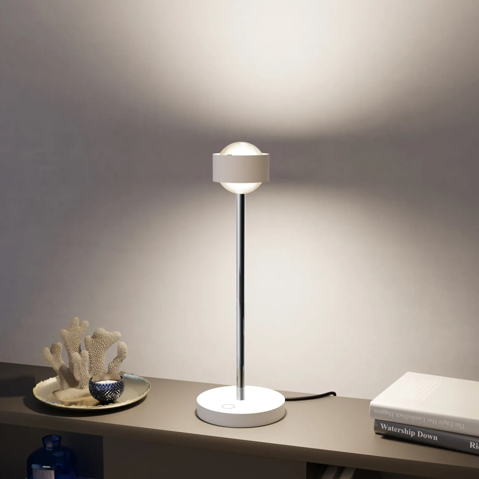 Puk! 80 Eye Table LED Linsen matt, weiß matt/chrom