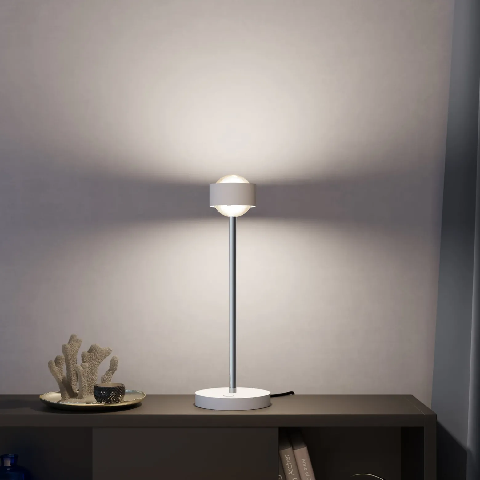 Puk! 80 Eye Table LED Linsen matt, weiß matt/chrom