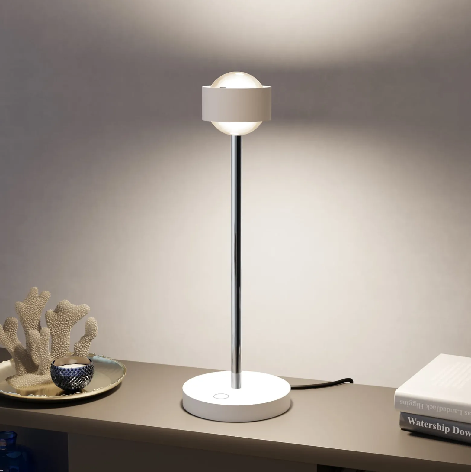 Puk! 80 Eye Table LED Linsen matt, weiß matt/chrom