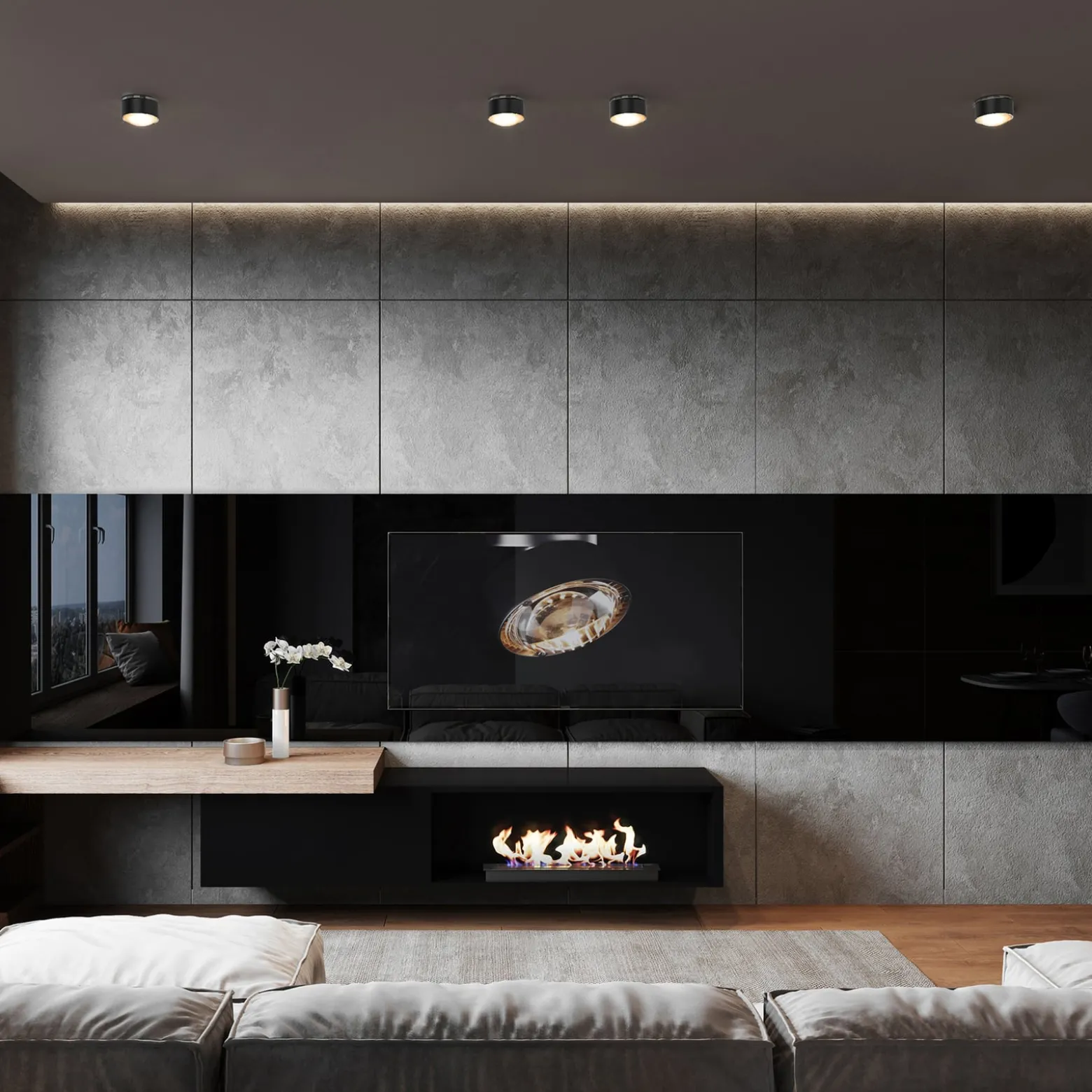 Puk Maxx One 2 LED-Spot, Linse klar, schwarz matt
