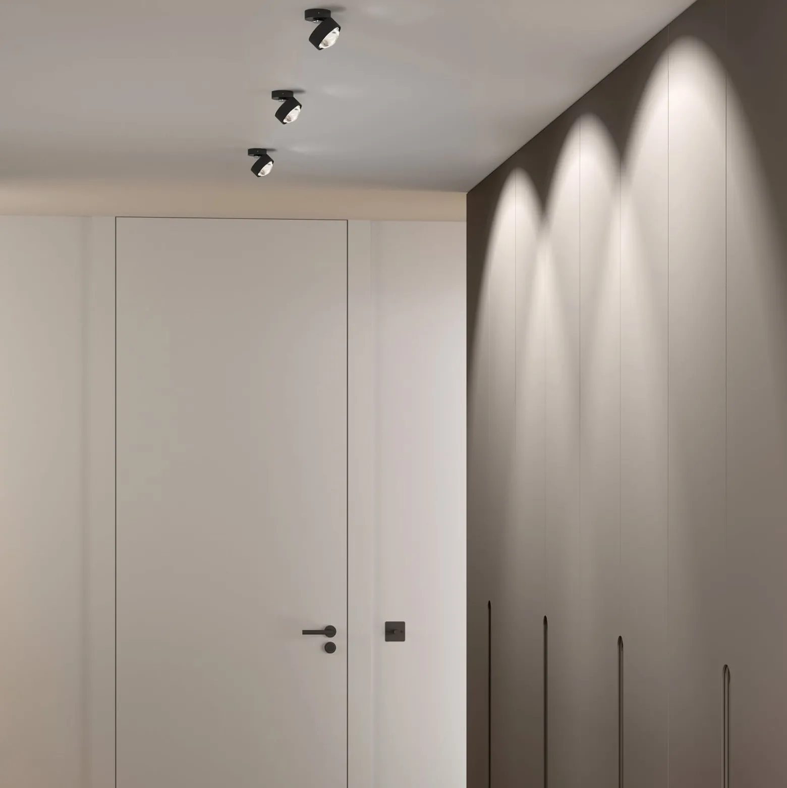 Puk Mini Move LED, Linse klar, schwarz matt/chrom