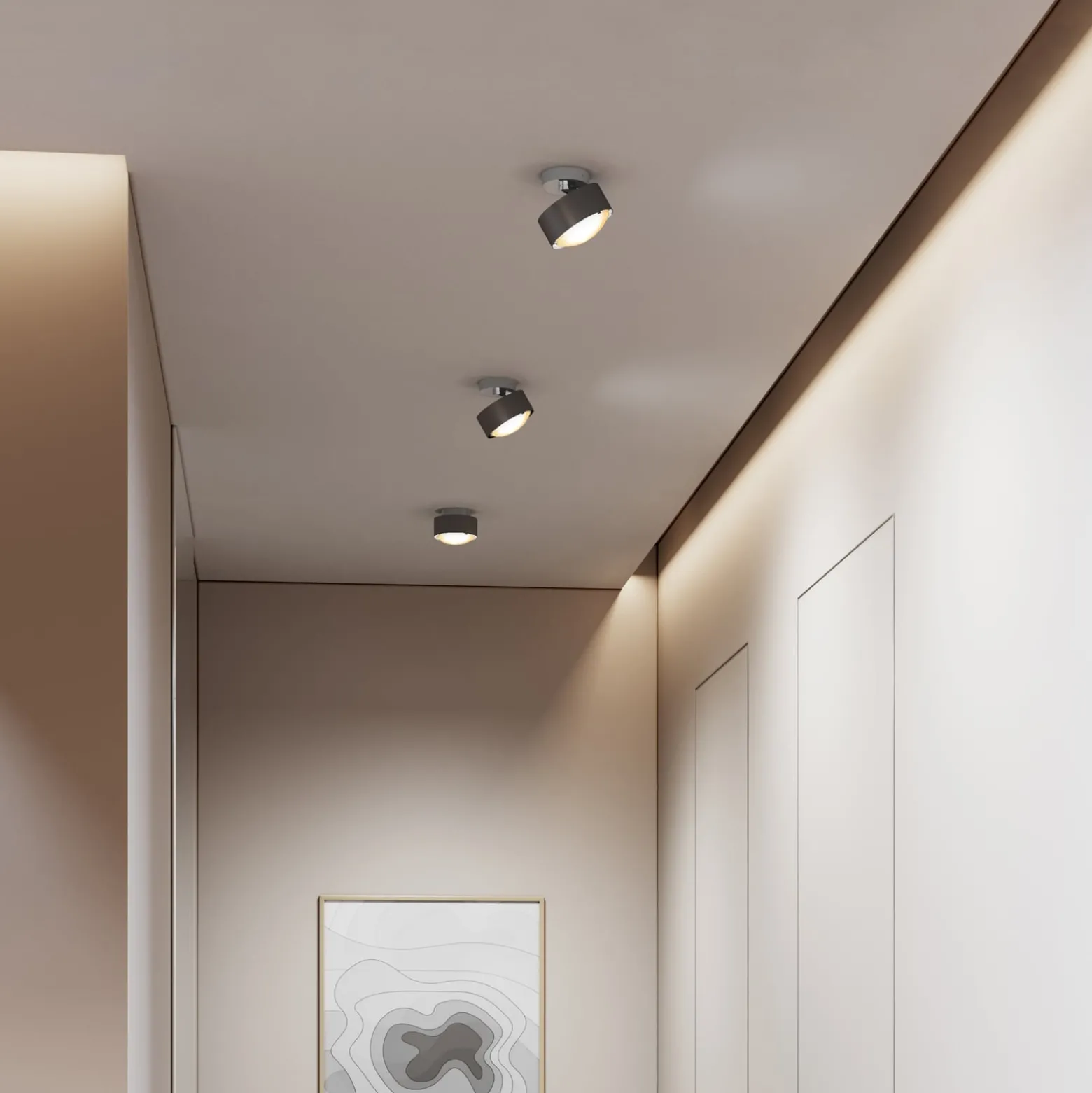 Puk! 120 Move LED-Spot Linse matt braun/chrom