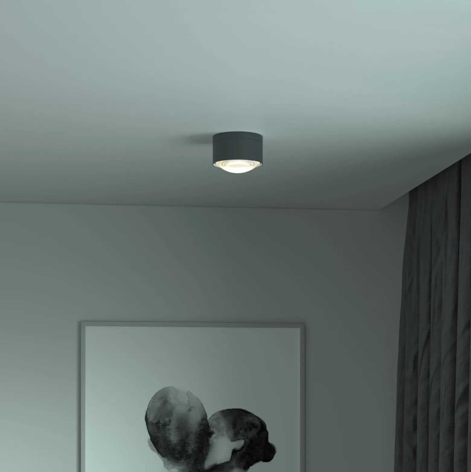 Puk! 120 One LED-Deckenspot Linse matt, anthrazit