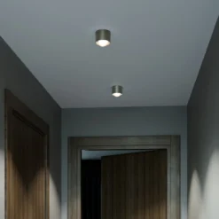 Puk! 80 One LED-Deckenspot Linse matt, dunkelbraun