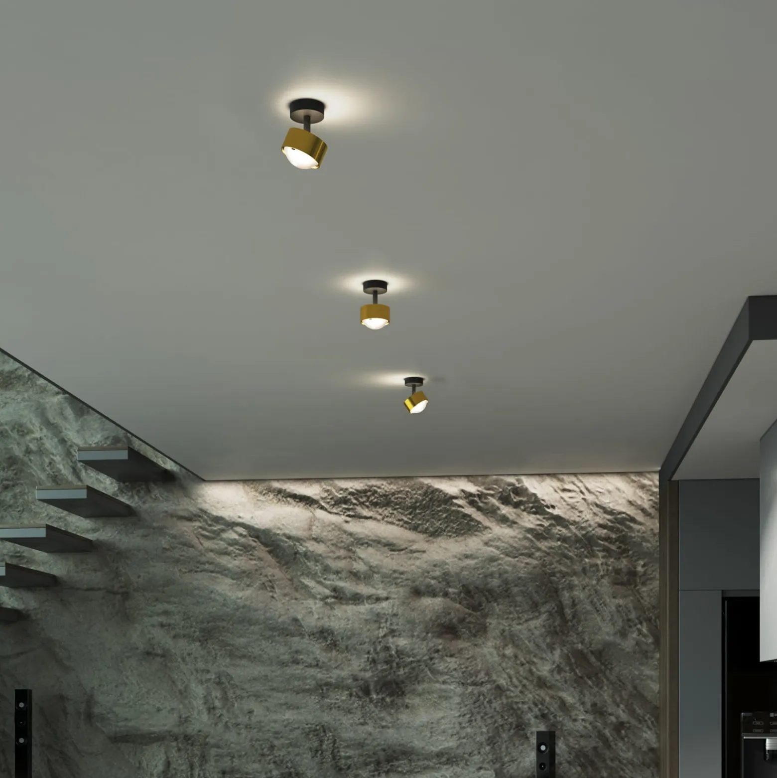 Puk! 80 Turn Up/Downlight Linse matt gold/schwarz